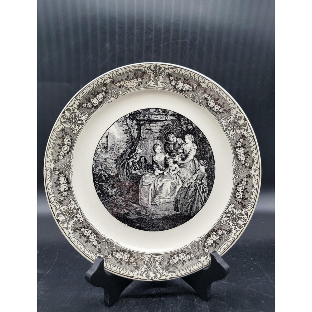 Vintage Collectible Regency Sarraguemines Lancret Le Jeu Plate France